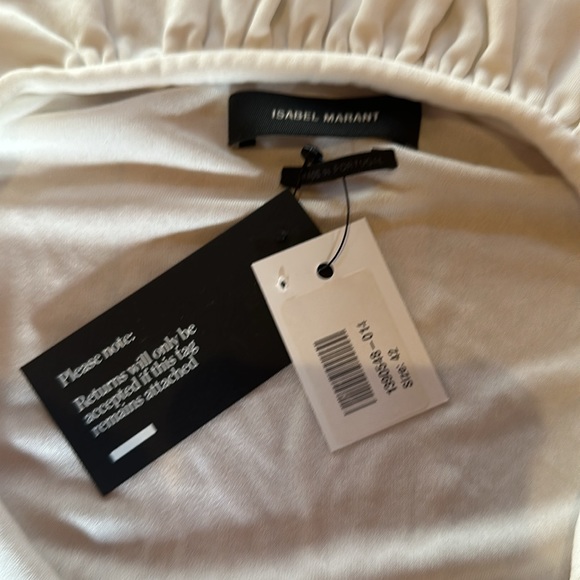 ISABEL MARANT Jen Top Ruched Puff Sleeve Blouse Size 42 NEW - Picture 15 of 16